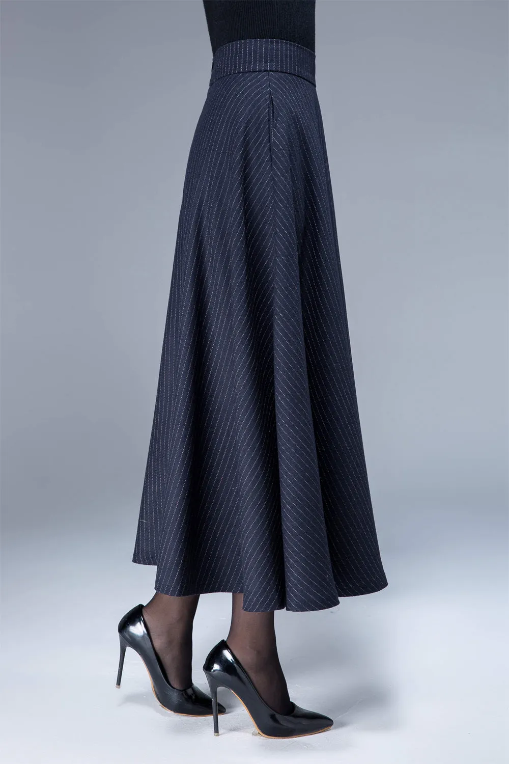 wool skirt, winter skirt, blue skirt, warm skirt, winter skirt, maxi skirt 1808